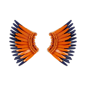 Mini Madeline Earrings in Orange & Navy
