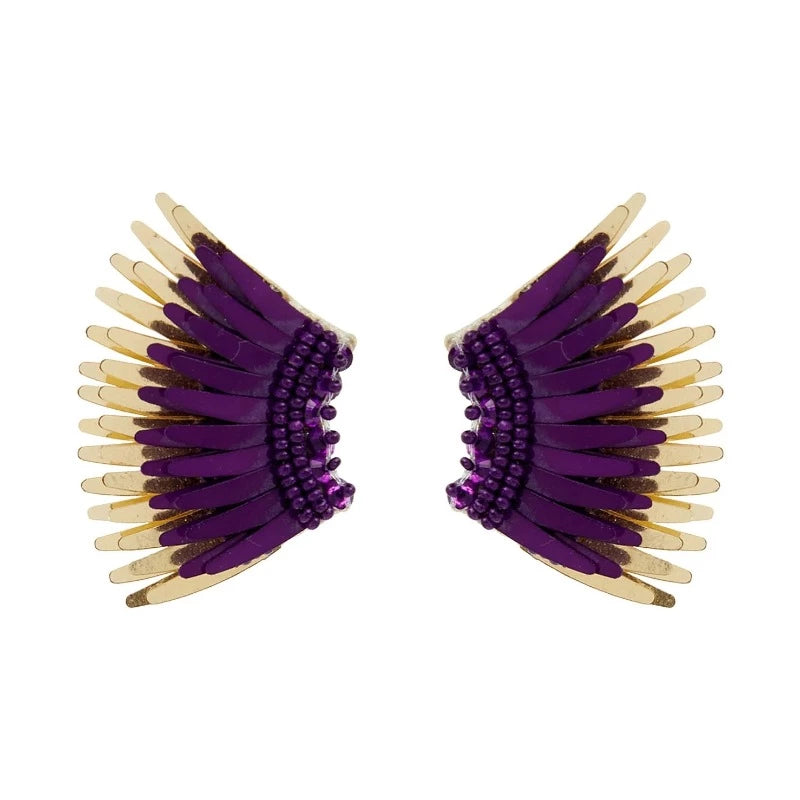 
            
                Load image into Gallery viewer, Mini Madeline Earrings in Purple &amp;amp; Gold
            
        