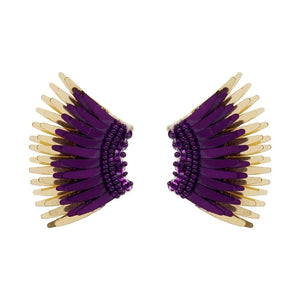 Mini Madeline Earrings in Purple & Gold