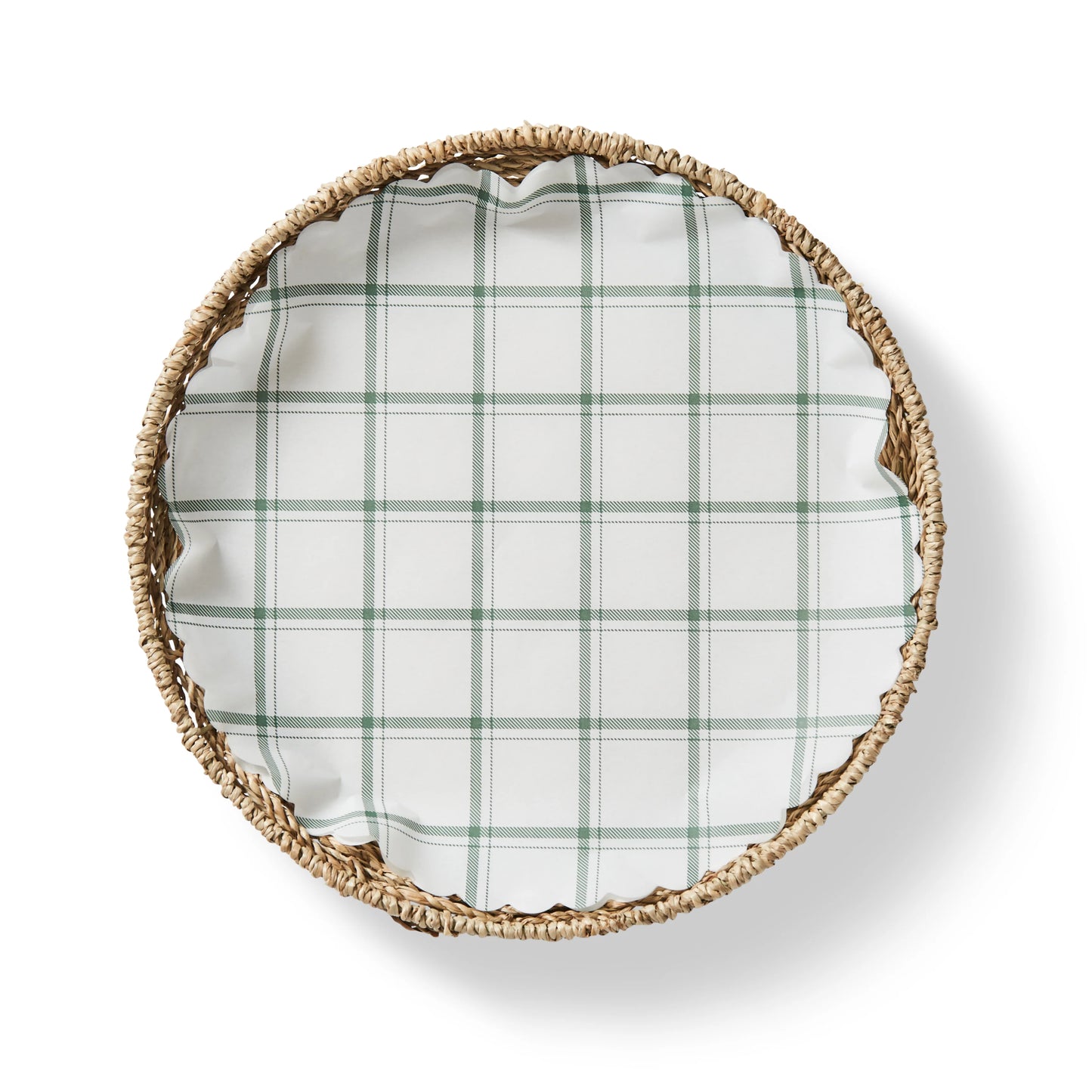 "Tahoe Pine" Green Plaid Flat Plate Liners