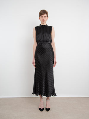 Fleur F Silk Dress in Black