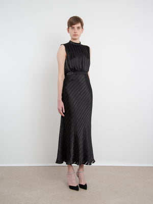 Fleur F Silk Dress in Black