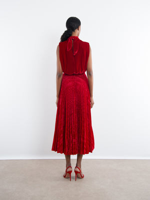 Fleur Velvlet-C Dress in True Red