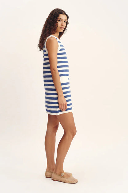Ari Mini Dress in Blue Stripe