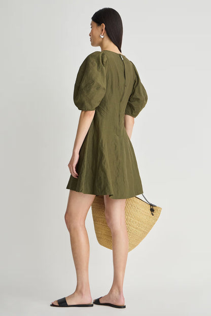 Sculpted Sabina Mini Dress in Dark Olive