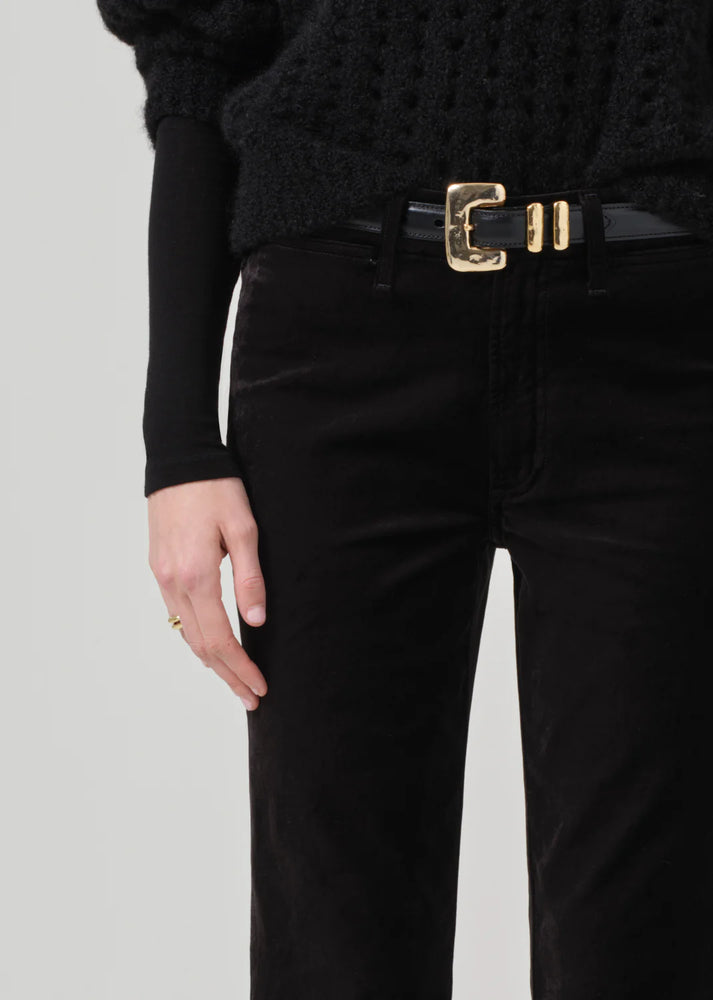 Isola Cropped Trouser Velvet In Black