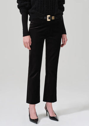 Isola Cropped Trouser Velvet In Black