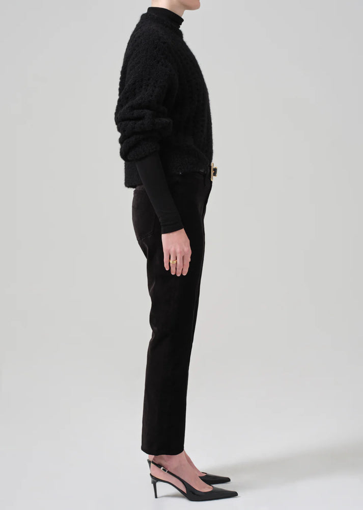 Isola Cropped Trouser Velvet In Black