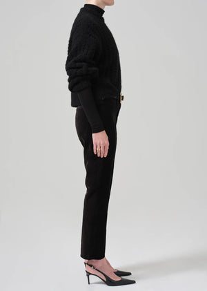 Isola Cropped Trouser Velvet In Black