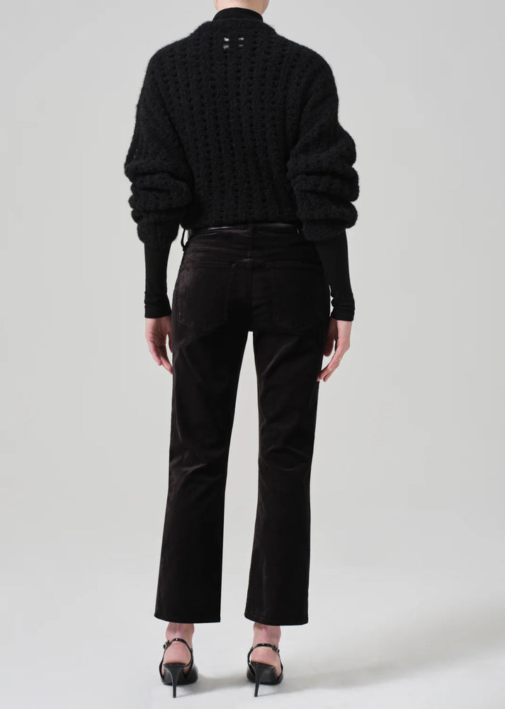 Isola Cropped Trouser Velvet In Black