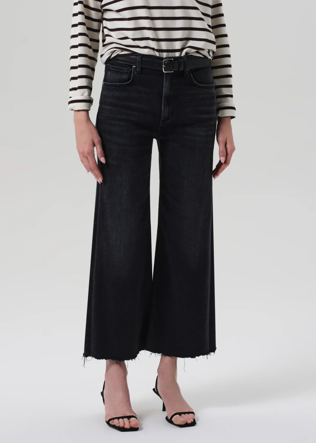 Lyra Wide Leg Crop Raw Hem In Medallion