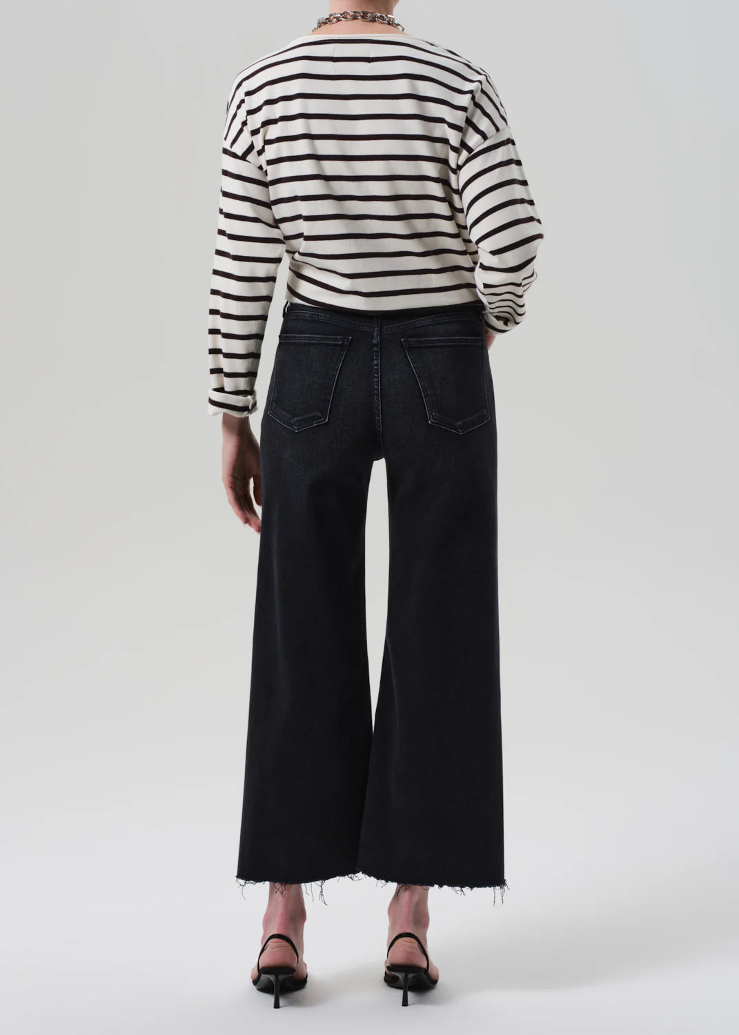 Lyra Wide Leg Crop Raw Hem In Medallion