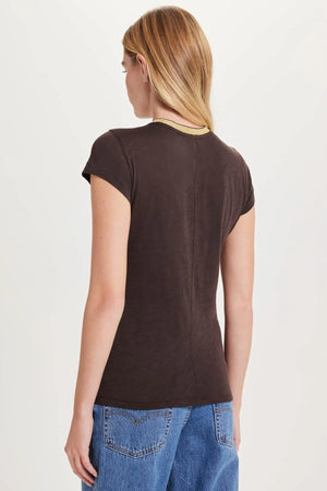 Pavé Ringer Tee in Coffee