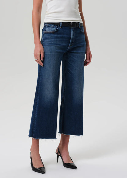 Lyra Wide Leg Crop Raw Hem in Augusta