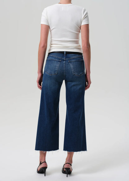 Lyra Wide Leg Crop Raw Hem in Augusta