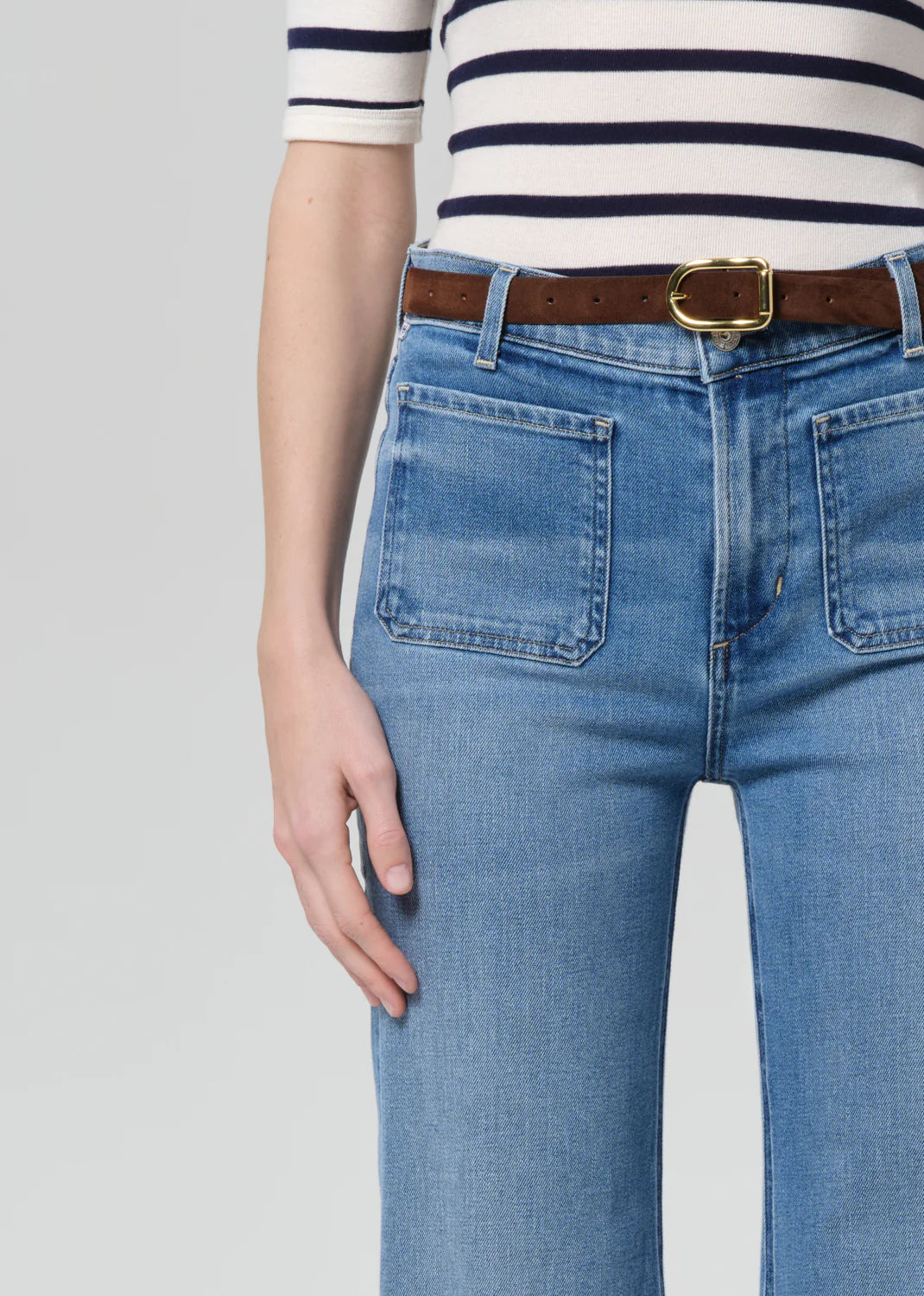 Kimberly Patch Pocket Flare in Adore