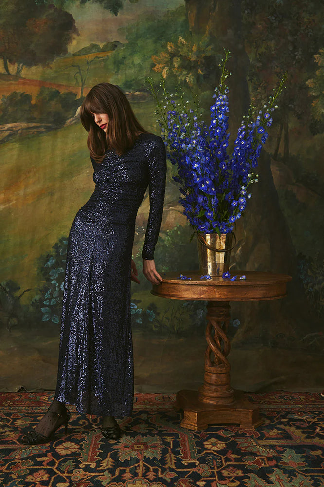 Maisy Dress in Midnight Sequins