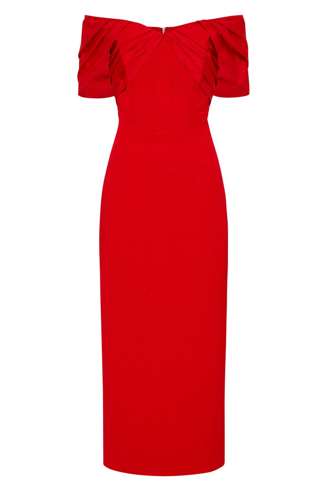 Chiara Red Midi Dress