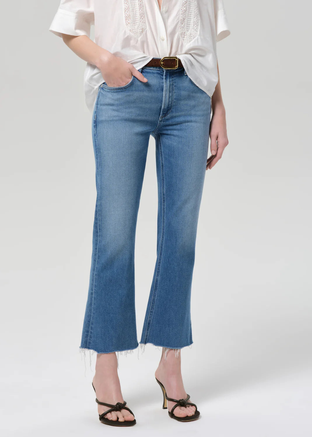 Goldie Ankle Kick Flare in Calla