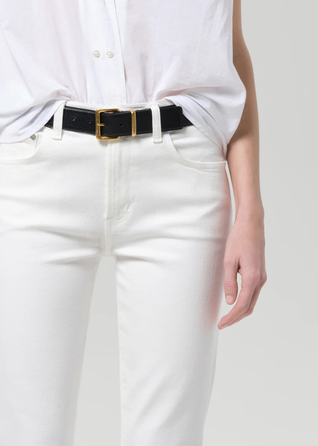 Goldie Ankle Kick Flare in Soft White