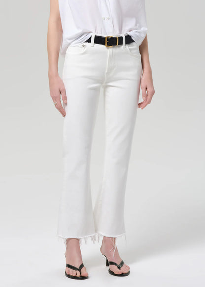 Goldie Ankle Kick Flare in Soft White