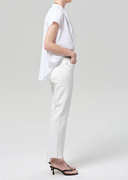 Goldie Ankle Kick Flare in Soft White