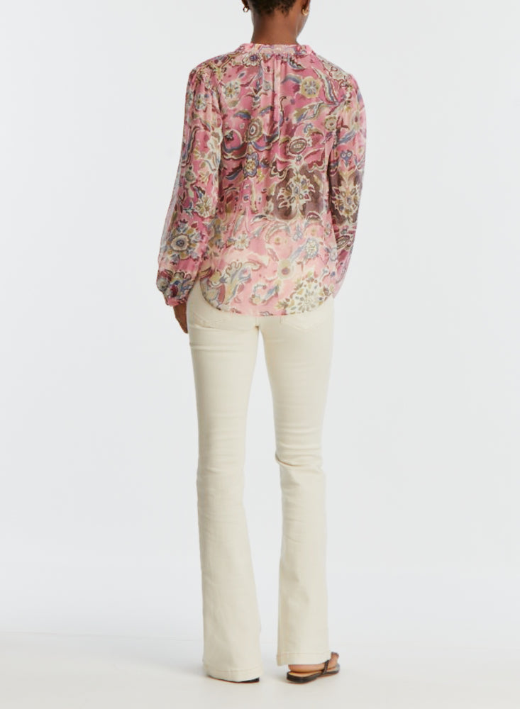 
            
                Load image into Gallery viewer, Ashlynn Blouse in Watercolor Medallion Rose Multi
            
        