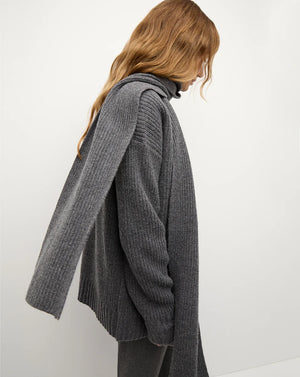 Annalise Merino Wool Cardigan in Charcoal