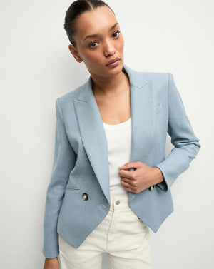 Cropped Rickie Dickey Jacket in Heather Smoke Blue