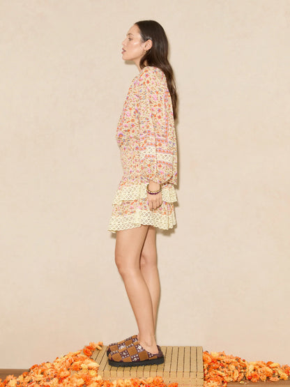 Soraya Shirred Mini Skirt