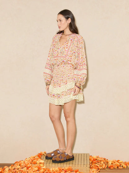 Soraya Shirred Mini Skirt