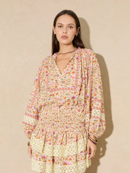 Soraya Shirred Mini Skirt