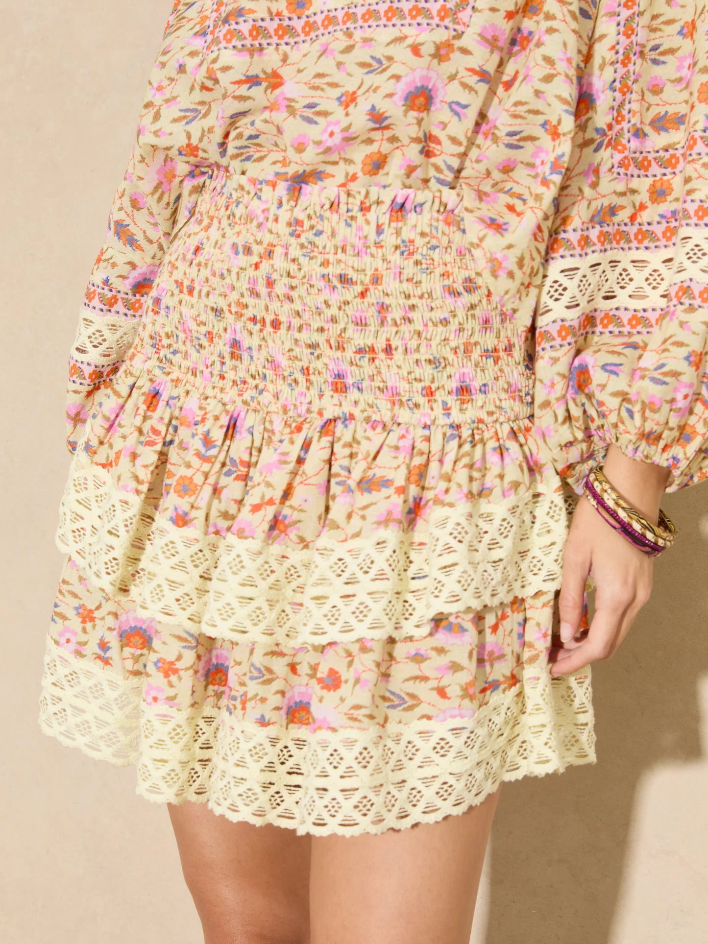 Soraya Shirred Mini Skirt