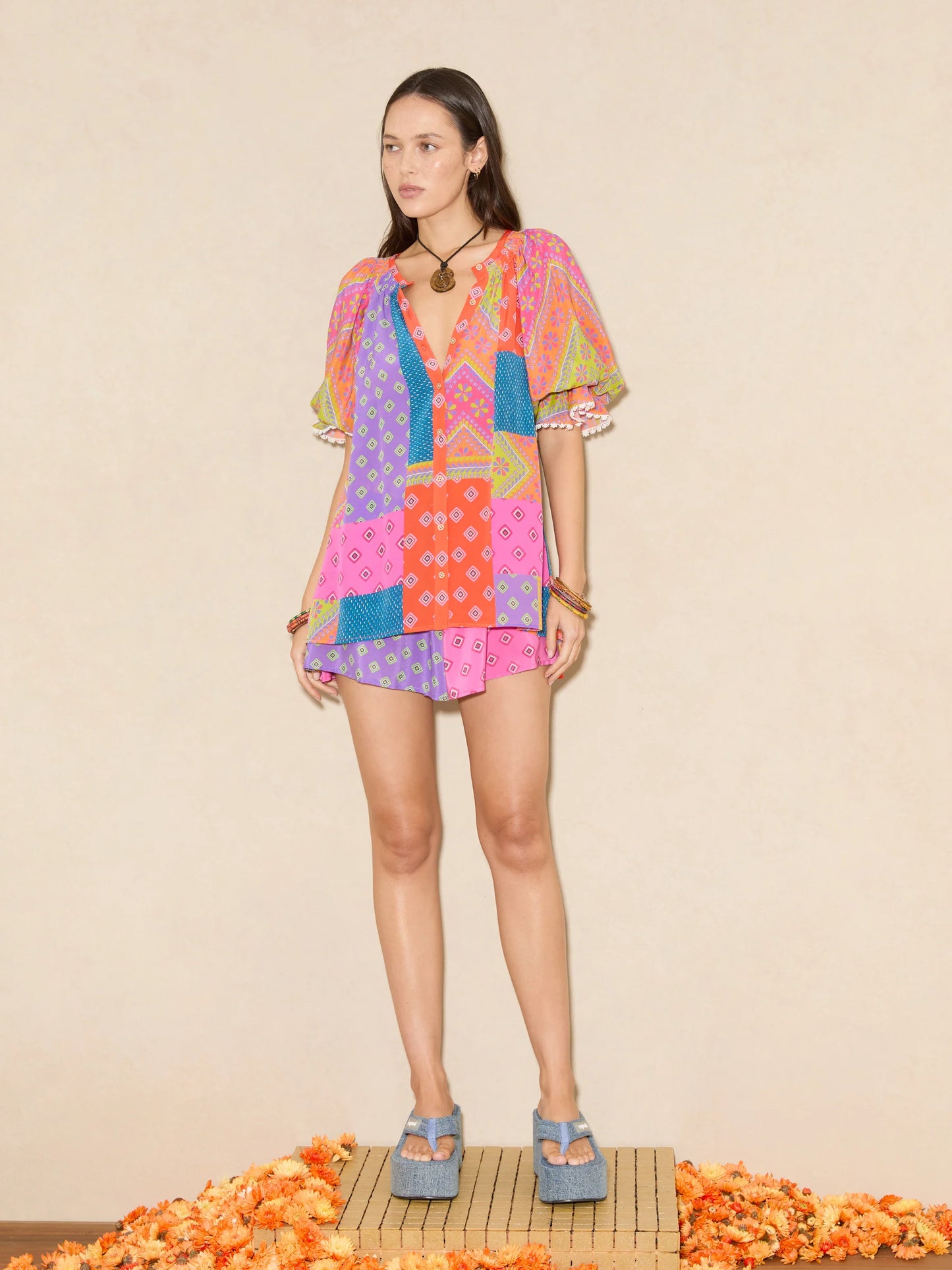 Rani Silk Short Sleeve Blouse