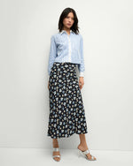 Clover Stretch-Silk Floral Skirt