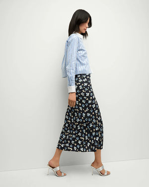 Clover Stretch-Silk Floral Skirt