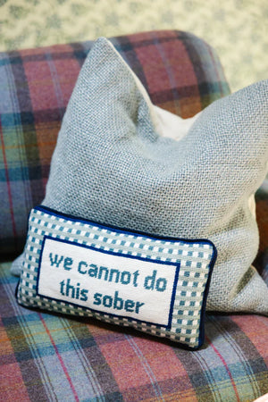 Sober Needlepoint Pillow