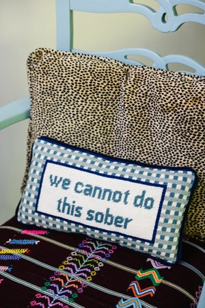 Sober Needlepoint Pillow