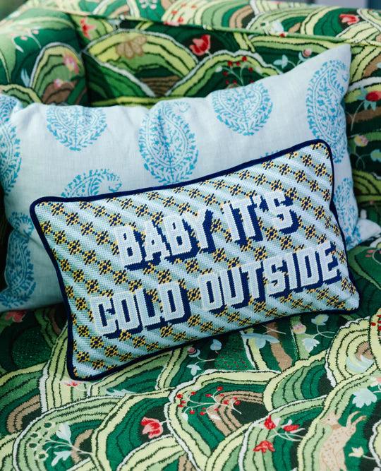 Baby It's Cold Outside Needlepoint Pillow