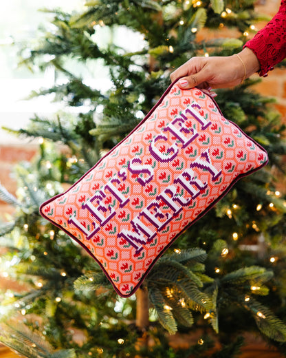 Let's Get Merry Needlepoint Pillow