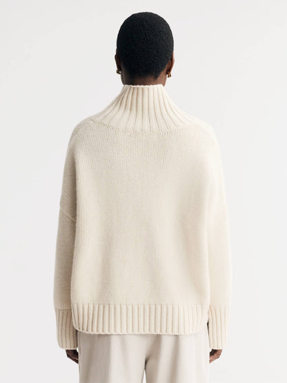 Girlfriend Turtleneck in Feather White