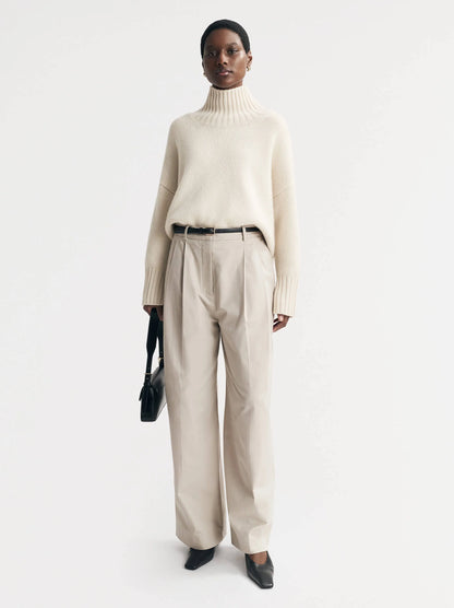 Girlfriend Turtleneck in Feather White