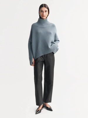 Girlfriend Turtleneck in Pigeon Blue