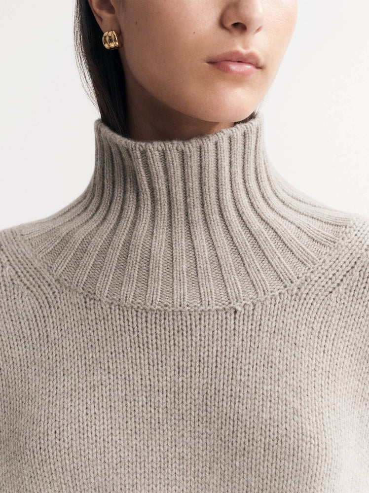 Girlfriend Turtleneck in Greige