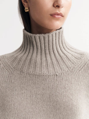 Girlfriend Turtleneck in Greige