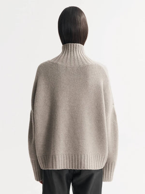 Girlfriend Turtleneck in Greige