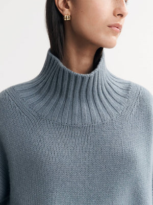 Girlfriend Turtleneck in Pigeon Blue