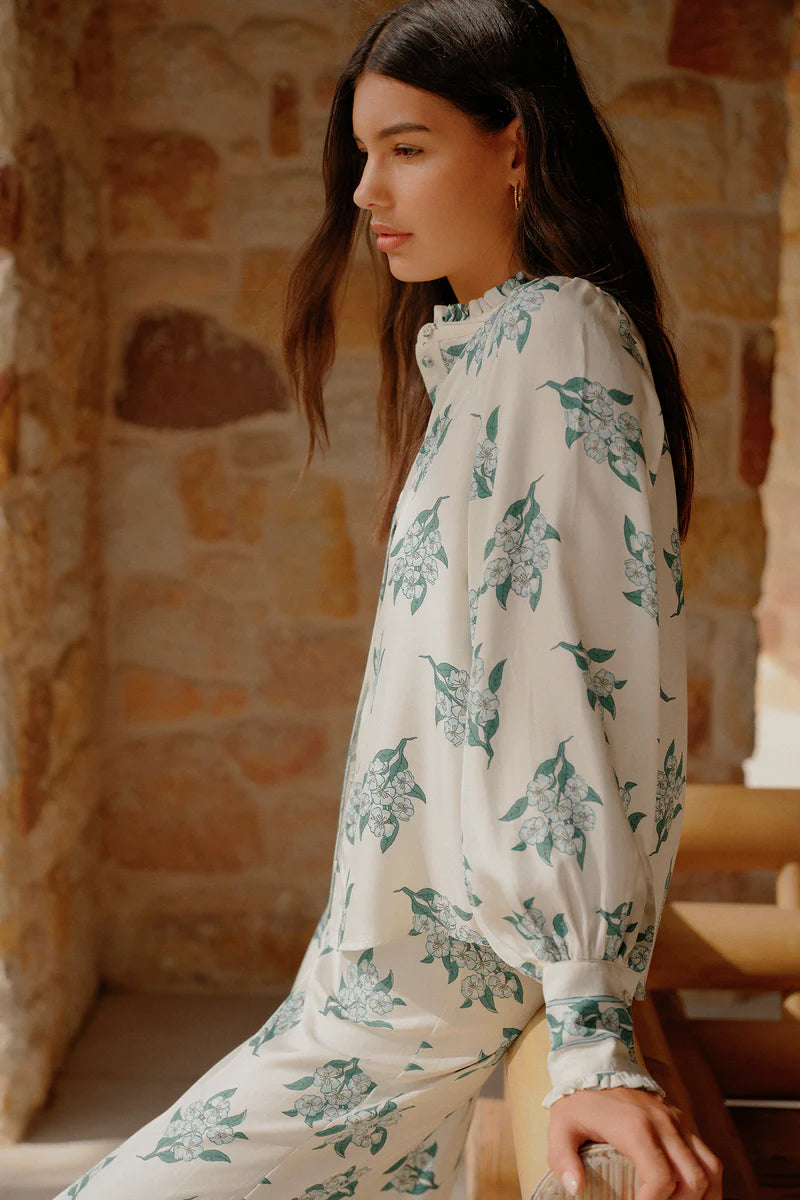 Nyra Shirt in Emerald Blossom