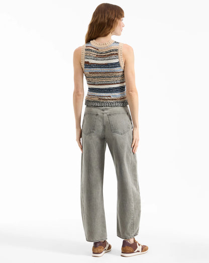 Jerrel Wool-Blend Cropped Tank Top in Whisky Multi
