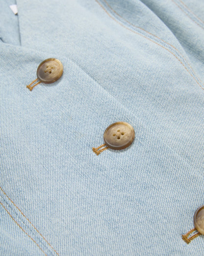 Lou Pleated Midi Dress in Blue Mirage